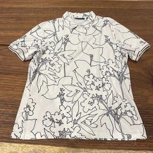 Perry Ellis, floral 100% cotton polo shirt size M